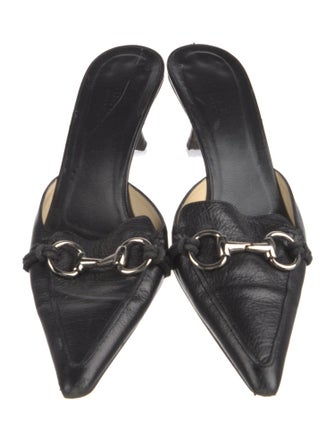 Gucci Horsebit Accent Leather Mules