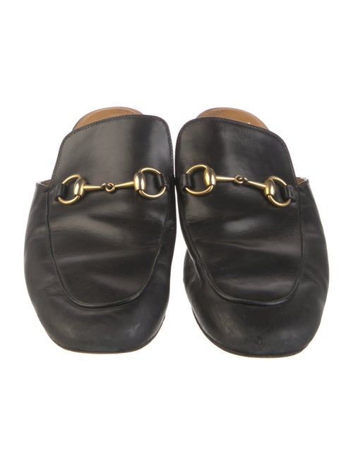 Gucci Horsebit Accent Leather Slippers