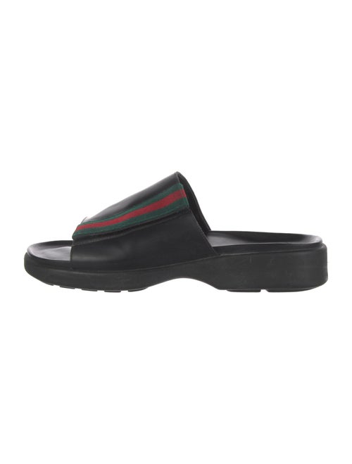 Gucci Web Accent Leather Slides