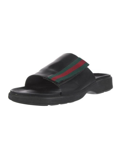 Gucci Web Accent Leather Slides
