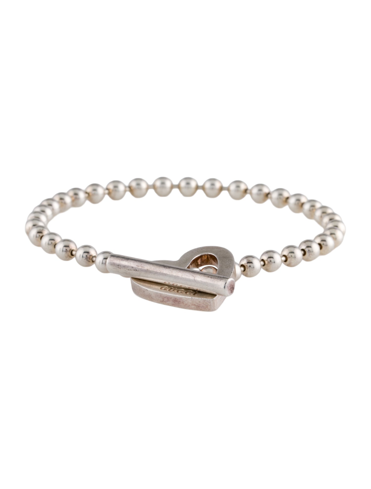 Gucci Heart Toggle Ball Link Bracelet