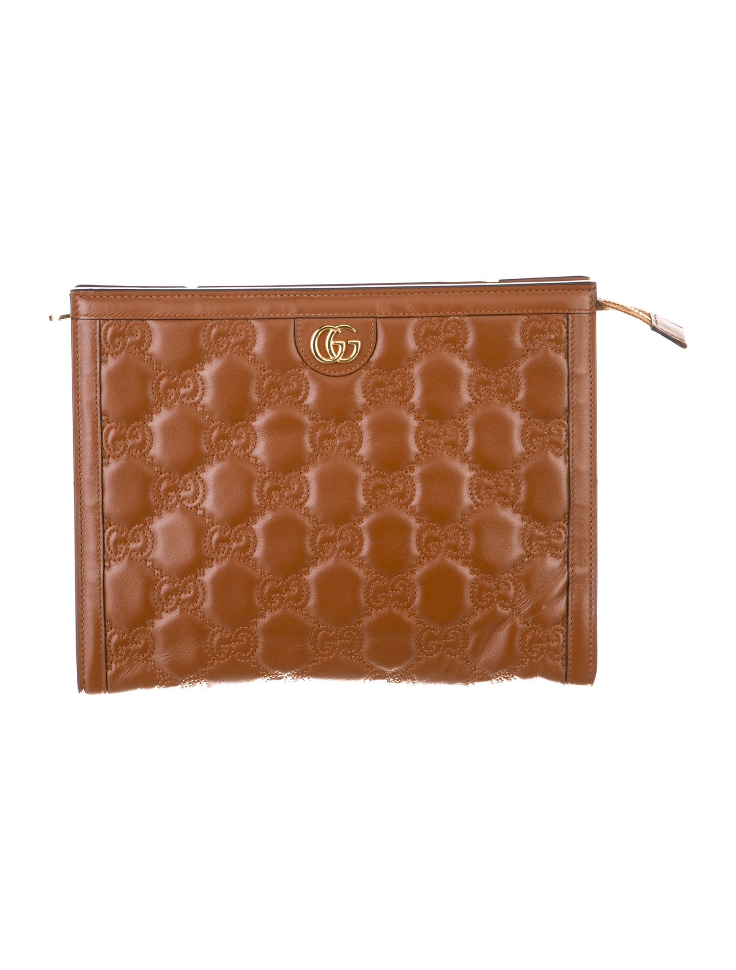 Gucci Brown Leather Cosmetic Bag
