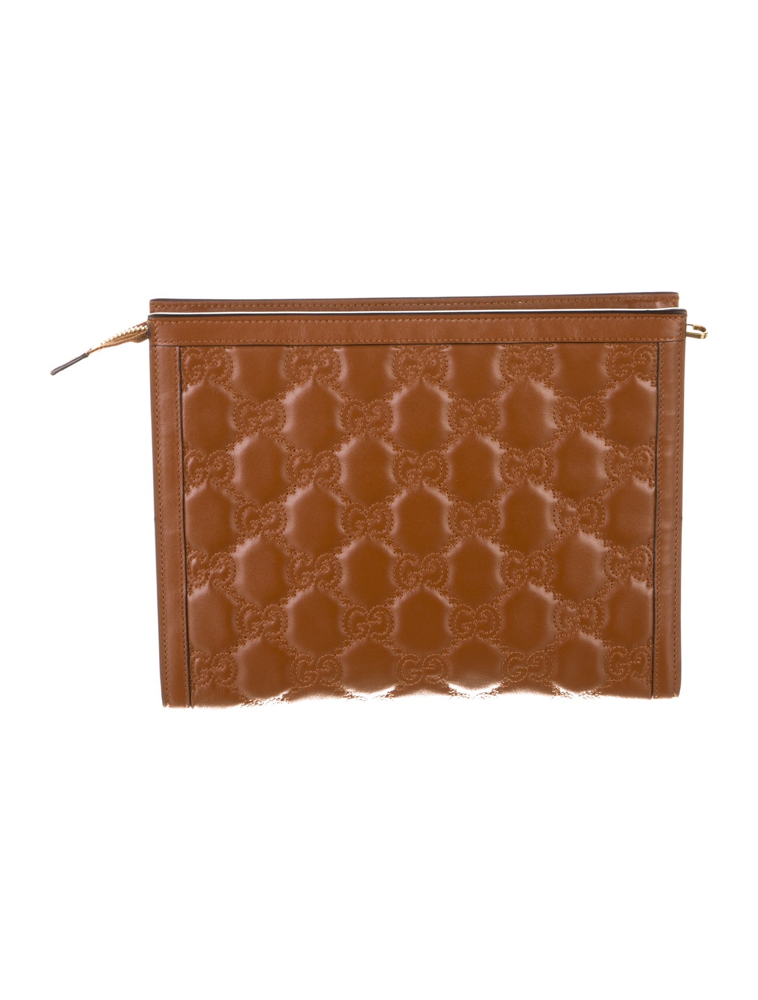 Gucci Brown Leather Cosmetic Bag