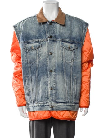 Gucci 2023 Colorblock Pattern Denim Jacket