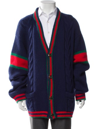 Gucci Web Accent Wool Cardigan