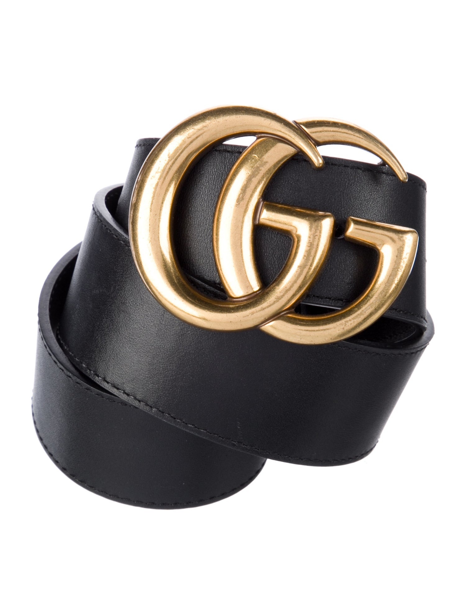 Gucci Double G Logo Leather Belt