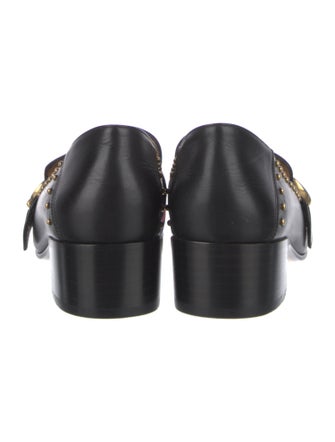 Gucci Web Accent Leather Loafers
