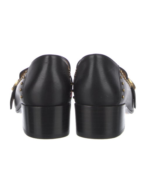 Gucci Web Accent Leather Loafers