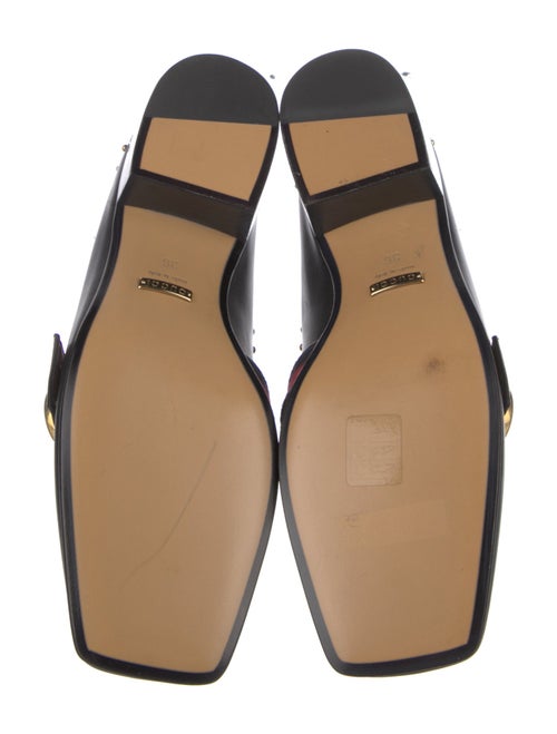 Gucci Web Accent Leather Loafers