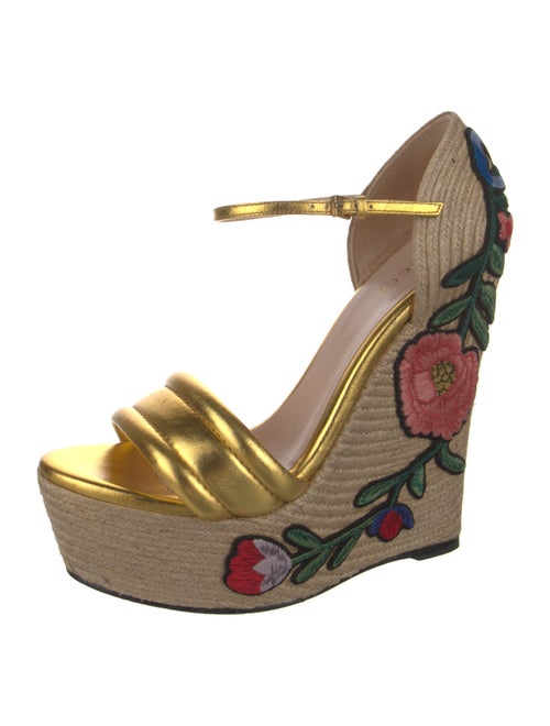 Gucci Leather Printed Espadrilles