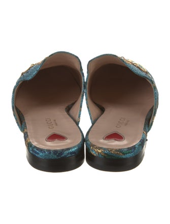 Gucci Printed Glitter Accents Mules