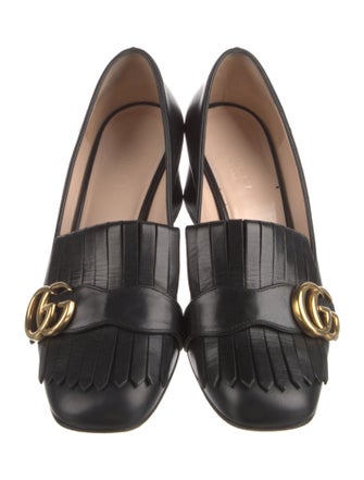 Gucci Double G Logo Leather Pumps