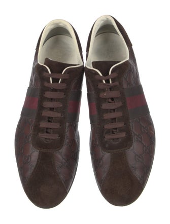 Gucci Web Accent Leather Sneakers