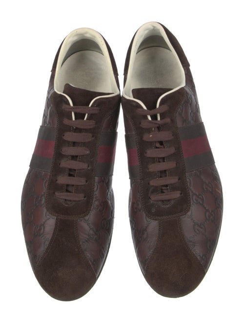 Gucci Web Accent Leather Sneakers
