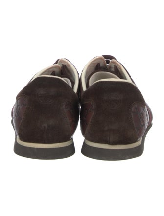 Gucci Web Accent Leather Sneakers