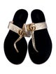 Gucci Double G Logo Leather Flip Flops