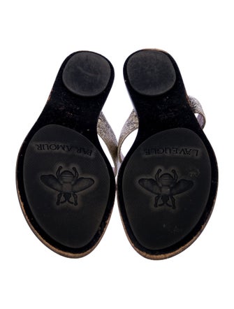 Gucci Double G Logo Leather Flip Flops