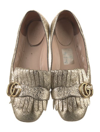 Gucci Double G Logo Leather Ballet Flats