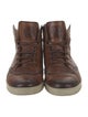 Gucci Web Accent Leather Lace-Up Boots
