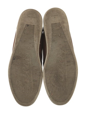 Gucci Web Accent Leather Lace-Up Boots