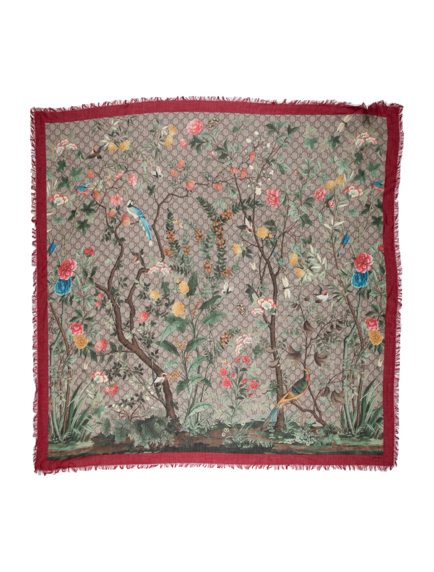 Gucci Silk Flora Print Scarf