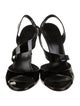 Gucci Bamboo Accent Patent Leather Slingback Sandals