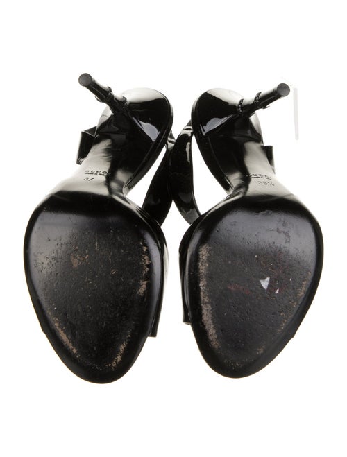 Gucci Bamboo Accent Patent Leather Slingback Sandals