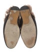 Gucci Leather Fur Trim Mules