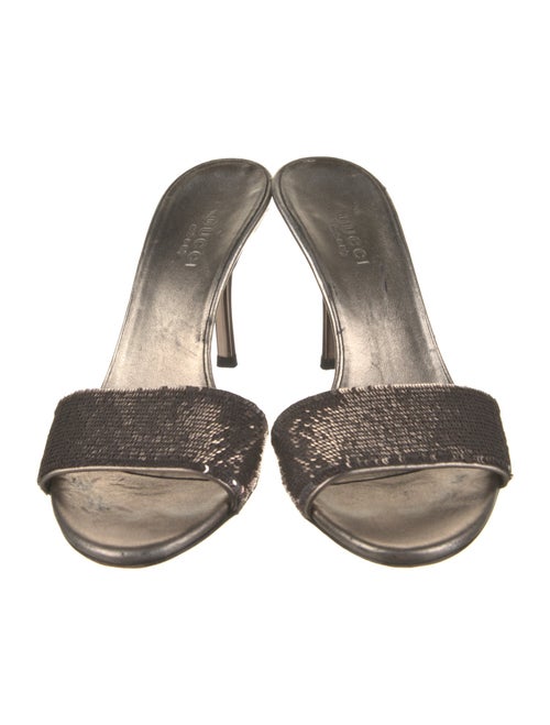 Gucci Leather Sequin Embellishments Slides