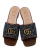 Gucci Double G Logo Denim Slides