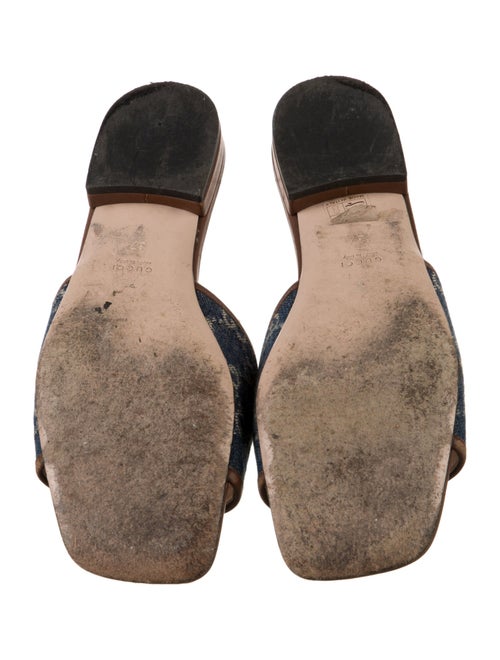 Gucci Double G Logo Denim Slides