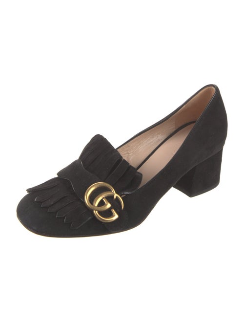 Gucci Double G Logo Suede Pumps