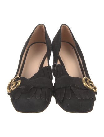 Gucci Double G Logo Suede Pumps