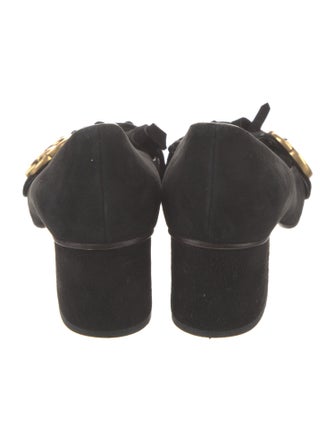 Gucci Double G Logo Suede Pumps