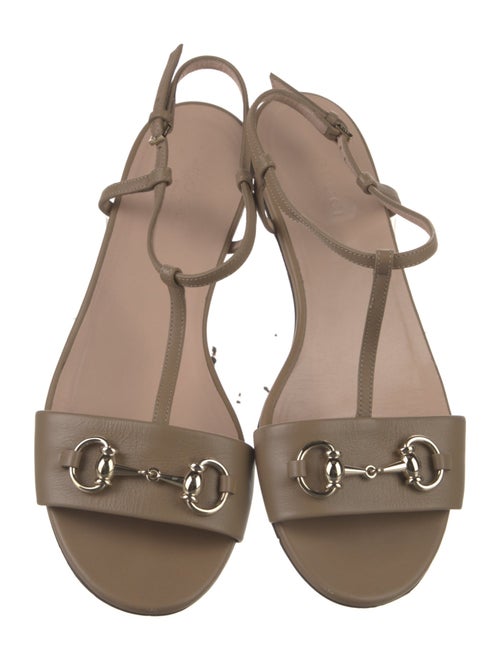 Gucci Horsebit Accent Leather T-Strap Sandals