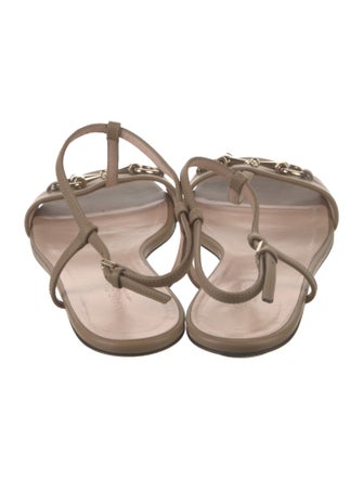 Gucci Horsebit Accent Leather T-Strap Sandals