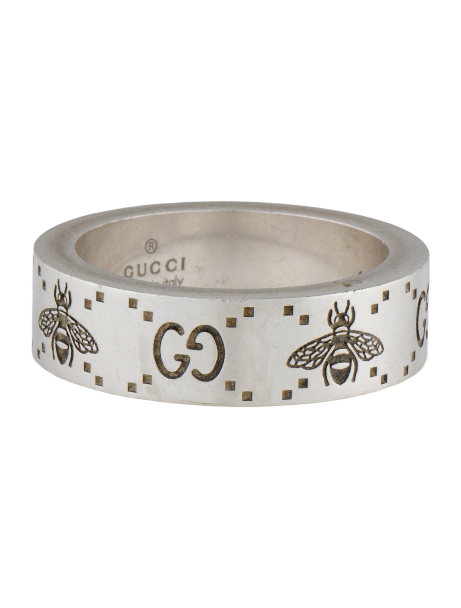 Gucci GG & Bee Engraved Band
