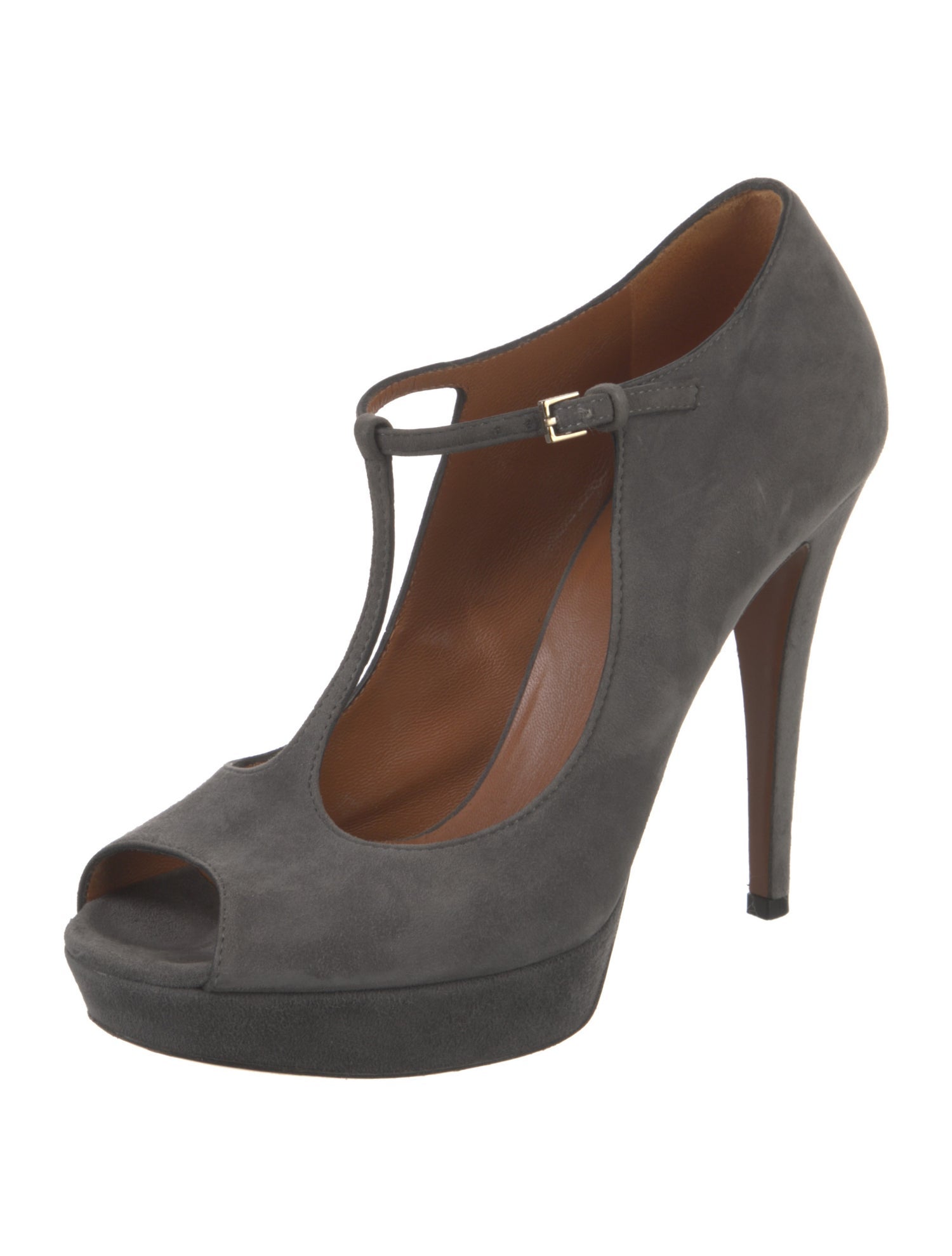 Gucci Suede T-Strap Pumps