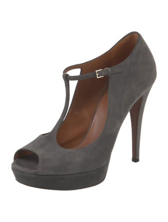 Gucci Suede T-Strap Pumps