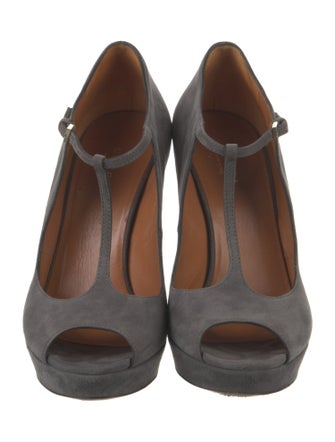 Gucci Suede T-Strap Pumps