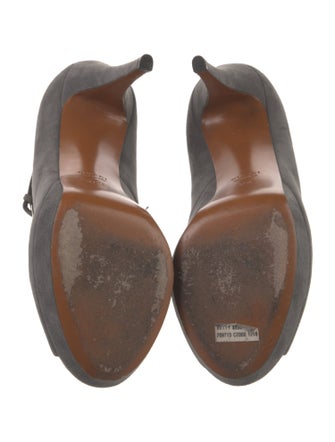 Gucci Suede T-Strap Pumps