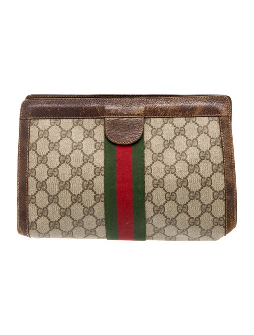 Gucci Brown patterned cosmetic bag