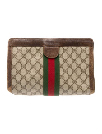 Gucci Brown patterned cosmetic bag
