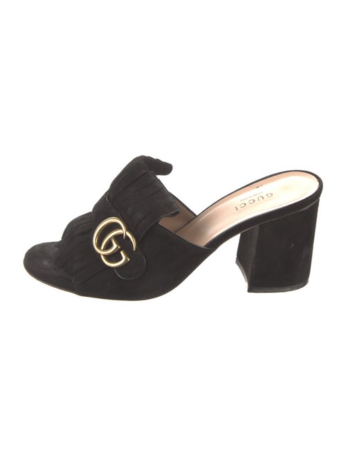Gucci Double G Logo Suede Slides