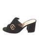 Gucci Double G Logo Suede Slides