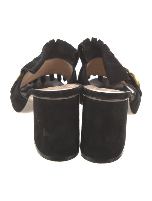 Gucci Double G Logo Suede Slides