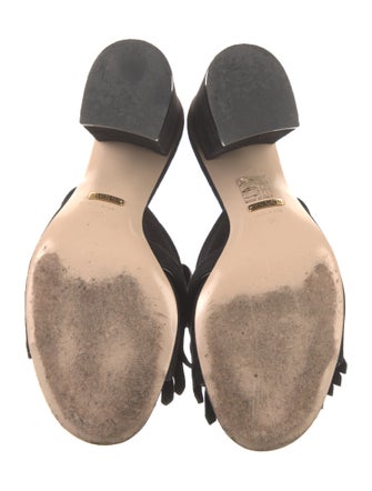 Gucci Double G Logo Suede Slides