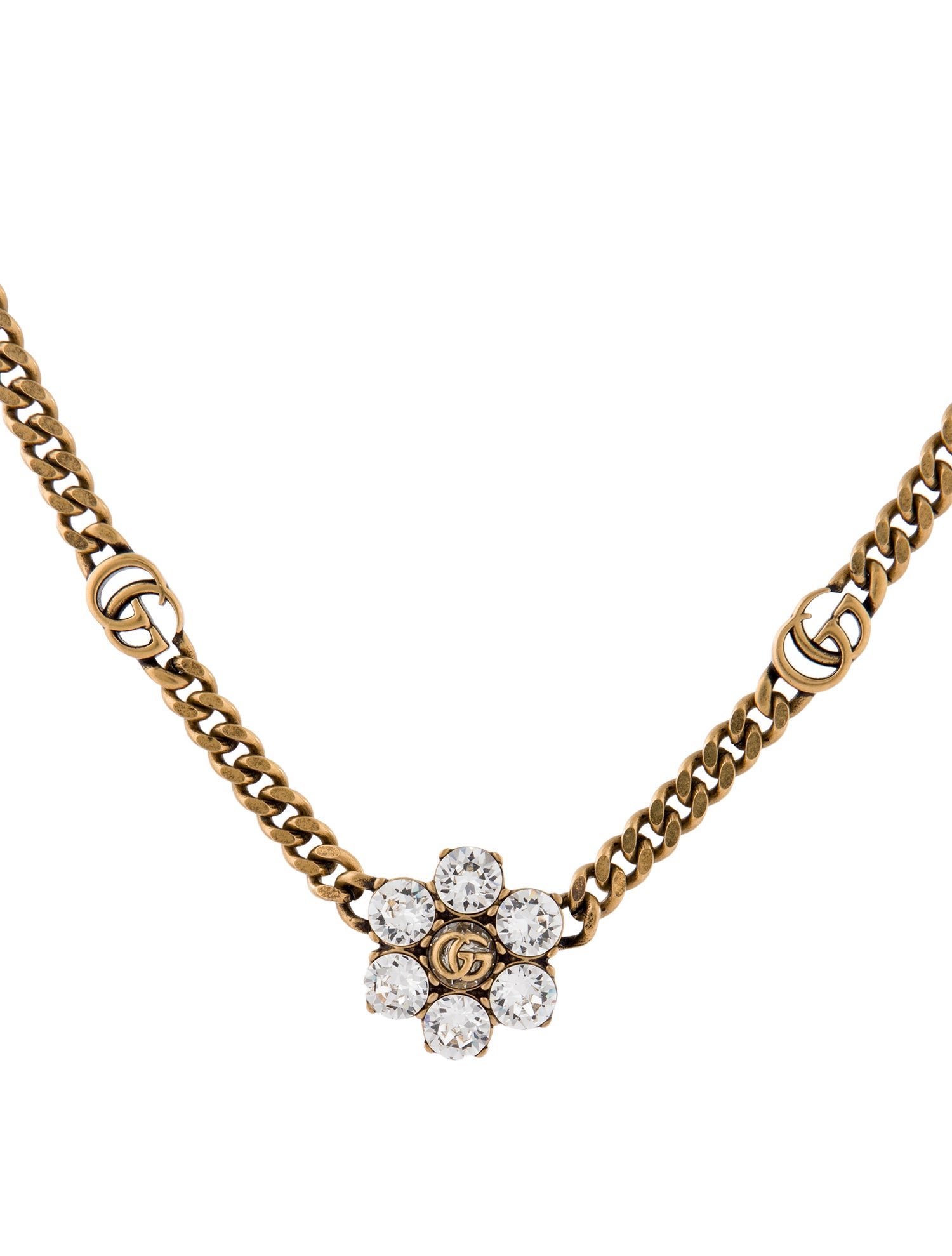 Gucci Crystal Double G Choker Necklace