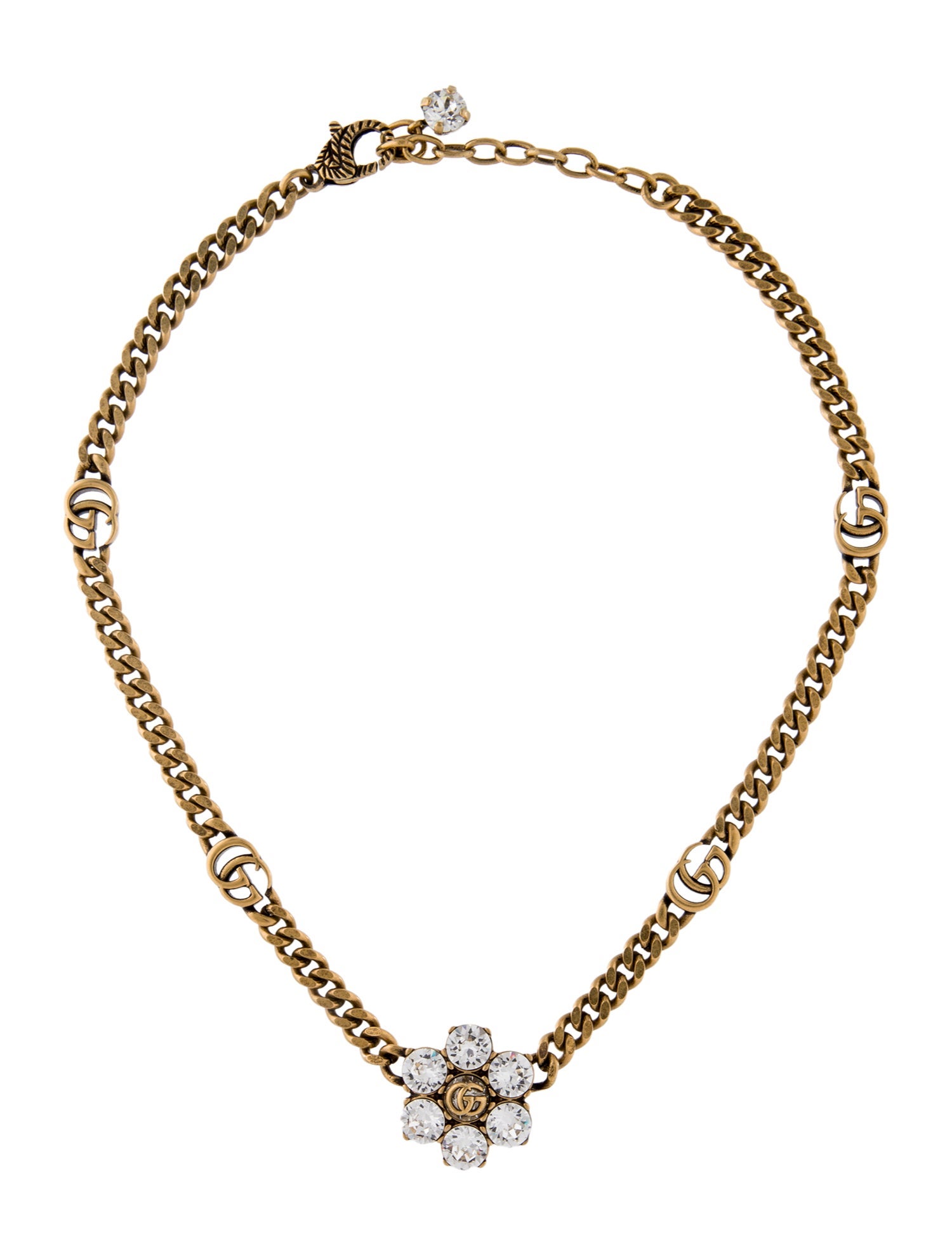 Gucci Crystal Double G Choker Necklace