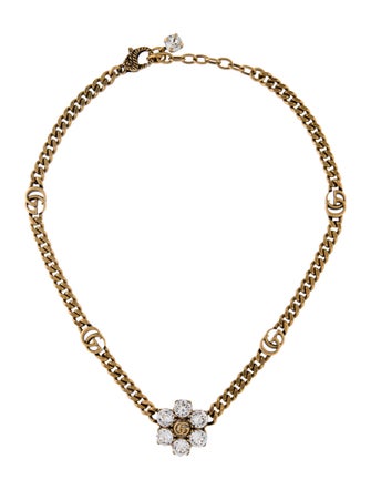 Gucci Crystal Double G Choker Necklace